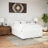 Estructura de cama sin colchón cuero sintético blanco