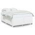 Estructura de cama sin colchón cuero sintético blanco
