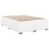 Estructura de cama sin colchón cuero sintético blanco