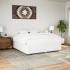 Estructura de cama sin colchón cuero sintético blanco