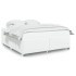 Estructura de cama sin colchón cuero sintético blanco