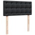 Cama box spring con colchón cuero sintético negro 80x200