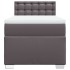 Cama box spring con colchón cuero sintético gris 90x200