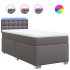 Cama box spring con colchón cuero sintético gris 100x200