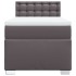 Cama box spring con colchón cuero sintético gris 100x200
