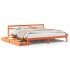 Cama sin colchón madera maciza de pino marrón cera 180x200