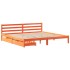 Cama sin colchón madera maciza de pino marrón cera 180x200