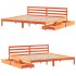 Cama sin colchón madera maciza de pino marrón cera 180x200