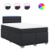 Cama box spring con colchón cuero sintético negro 120x190