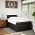 Cama box spring con colchón cuero sintético negro 120x190