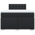 Cama box spring con colchón cuero sintético negro 120x190