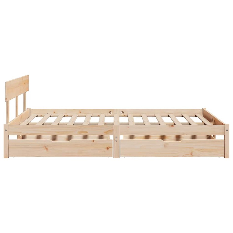 Estructura de cama sin colchón madera maciza de pino 120x190