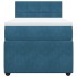 Cama box spring con colchón terciopelo azul oscuro 80x200