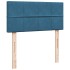 Cama box spring con colchón terciopelo azul oscuro 80x200