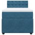 Cama box spring con colchón terciopelo azul oscuro 80x200