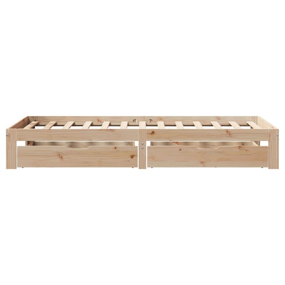 Estructura de cama con cajones madera maciza de pino 90x200