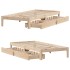 Estructura de cama con cajones madera maciza de pino 90x200