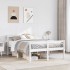 Cama personas mayores y cabecero madera pino blanco 150x200