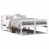 Cama personas mayores y cabecero madera pino blanco 150x200