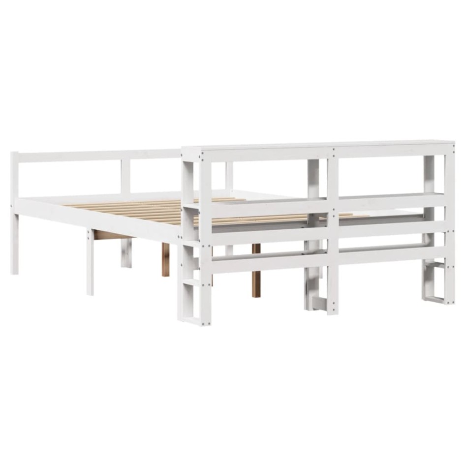 Cama personas mayores y cabecero madera pino blanco 150x200