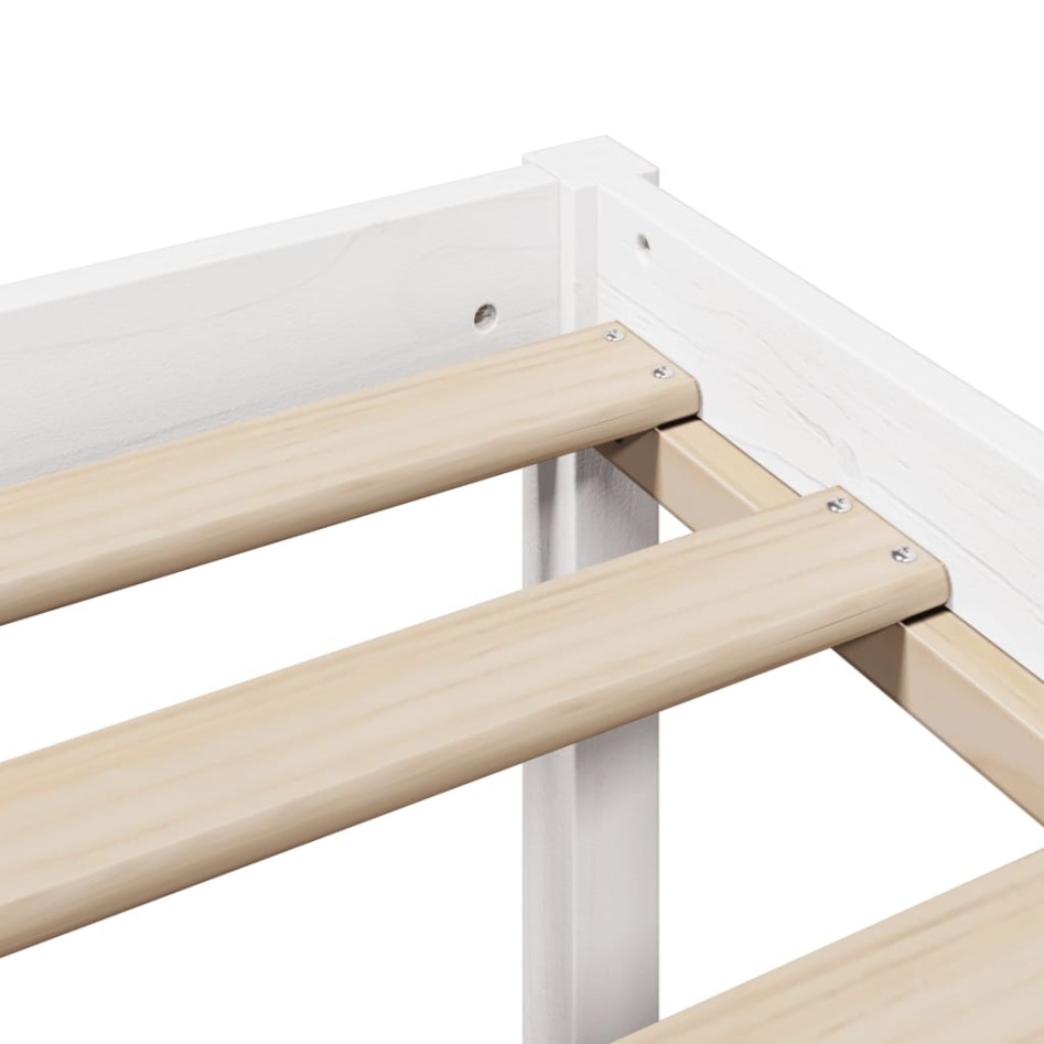 Cama personas mayores y cabecero madera pino blanco 150x200