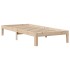 Estructura de cama con cabecero madera maciza pino 75x190