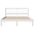 Estructura de cama con cabecero madera pino blanco 135x190