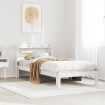 Estructura de cama con cabecero sin colchón blanco 100x200 cm