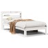 Estructura de cama con cabecero sin colchón blanco 100x200