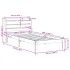 Estructura de cama con cabecero sin colchón blanco 100x200