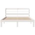 Estructura de cama con cabecero sin colchón blanco 160x200