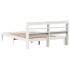 Estructura de cama con cabecero sin colchón blanco 160x200