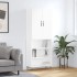Aparador alto madera contrachapada blanco brillo 69,5x34x180