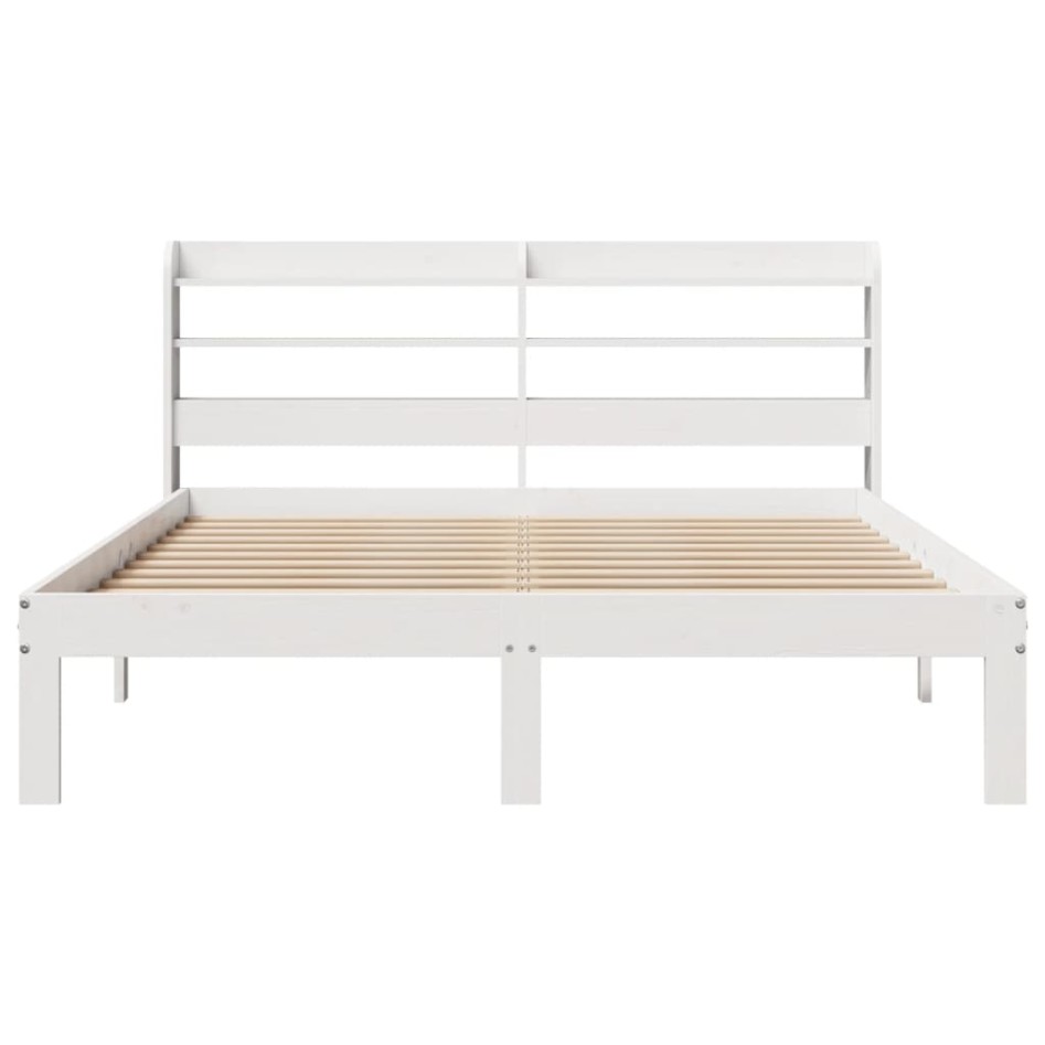 Estructura de cama con cabecero madera de pino blanco