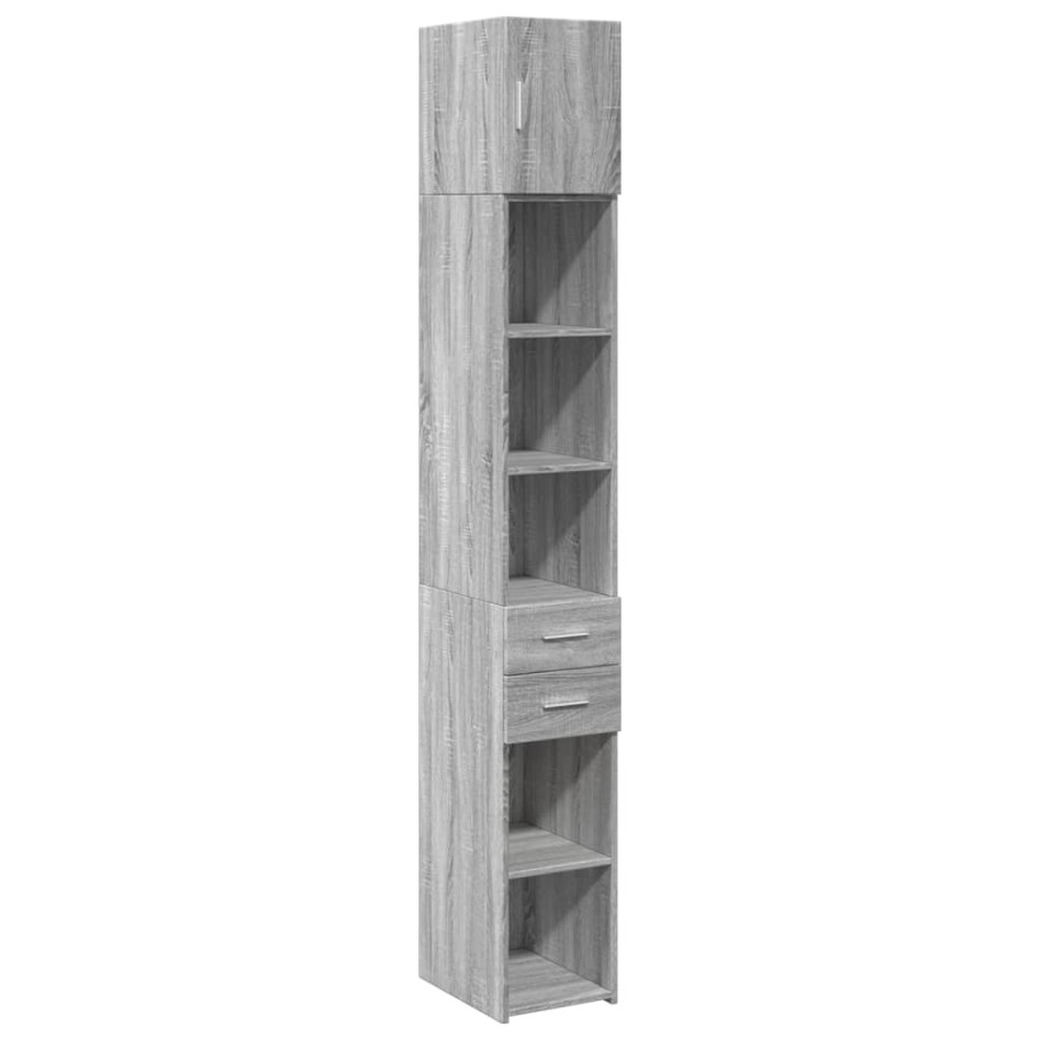 Armario estrecho madera ingeniería gris Sonoma 30x42,5x225