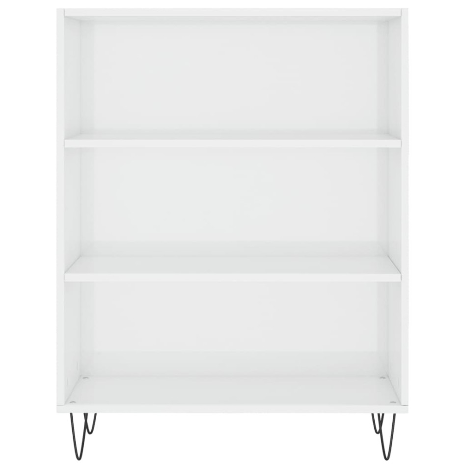 Aparador alto madera contrachapada blanco brillo 69,5x34x180