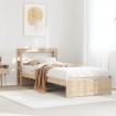 Estructura de cama con cabecero madera maciza pino 75x190 cm
