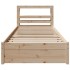 Estructura de cama con cabecero madera maciza pino 75x190