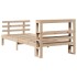 Estructura de cama con cabecero madera maciza de pino 90x200
