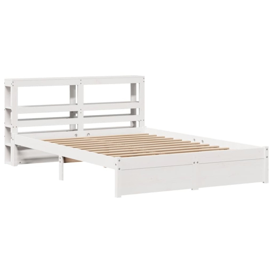 Estructura de cama con cabecero madera de pino blanco
