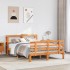 Estructura cama con cabecero madera pino marrón cera 150x200