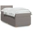 Cama box spring con colchón tela gris taupe 80x200