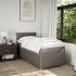 Cama box spring con colchón tela gris taupe 80x200