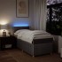 Cama box spring con colchón tela gris taupe 80x200
