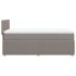 Cama box spring con colchón tela gris taupe 80x200