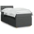 Cama box spring con colchón tela gris oscuro 80x200