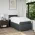 Cama box spring con colchón tela gris oscuro 80x200