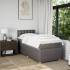 Cama box spring con colchón tela gris taupe 80x200