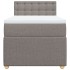 Cama box spring con colchón tela gris taupe 80x200