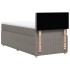 Cama box spring con colchón tela gris taupe 80x200